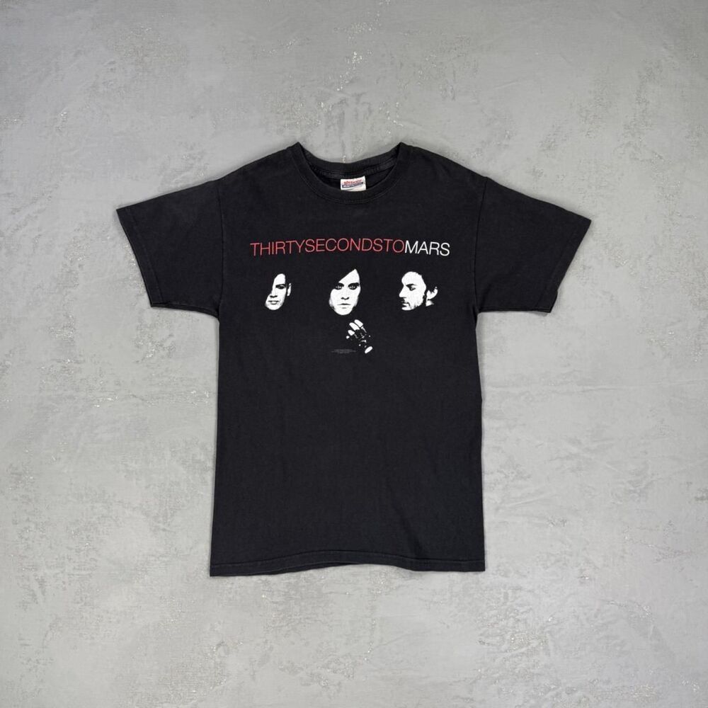 Thirty Seconds to Mars 2008 Black Cotton Jersey T-shirt Fits XS
